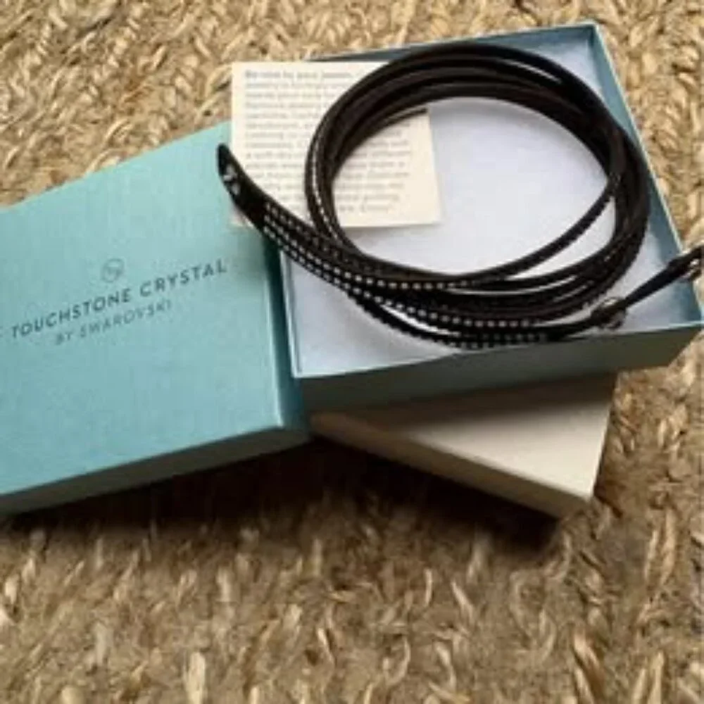 Swarovski Touchstone Crystal Wrap Bracelet in Black - Picture 4 of 4